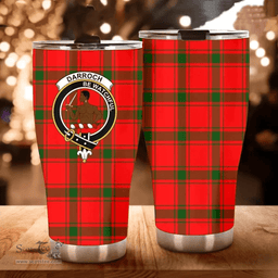 Scottish Darroch (Gourock) Clan Tartan Tumbler - Curved Glitter Tumbler Scottish Plaid Tartan Plaid