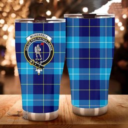 Scottish McKerrell Clan Tartan Tumbler - Curved Glitter Tumbler Scottish Plaid Tartan Plaid