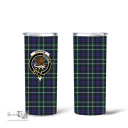 Scottish Graham Clan Tartan Tumbler - Tall Glitter Tumbler Scottish Plaid Tartan Plaid