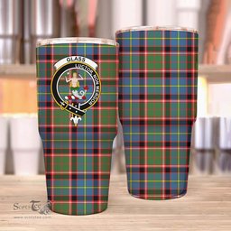 Scottish Glass Clan Tartan Tumbler - Stainless Steel Glitter Tumbler Scottish Plaid Tartan Plaid