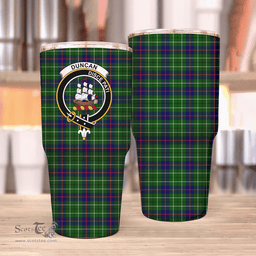 Scottish Duncan Clan Tartan Tumbler - Stainless Steel Glitter Tumbler Scottish Plaid Tartan Plaid