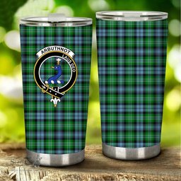Scottish Arbuthnot Clan Tartan Tumbler - Stainless Steel Glitter Tumbler Scottish Plaid Tartan Plaid