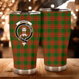 Scottish MENZIES GREEN MODERN Clan Tartan Tumbler - Curved Glitter Tumbler Scottish Plaid Tartan Plaid