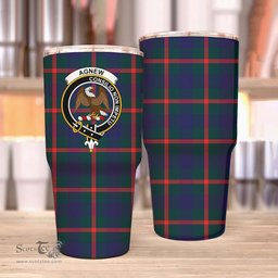 Scottish Agnew Clan Tartan Tumbler - Stainless Steel Glitter Tumbler Scottish Plaid Tartan Plaid