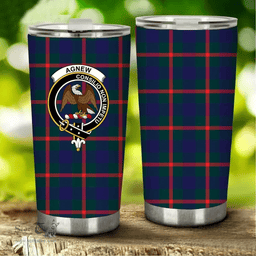 Scottish Agnew Clan Tartan Tumbler - Stainless Steel Glitter Tumbler Scottish Plaid Tartan Plaid