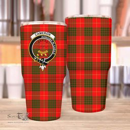 Scottish Cameron Clan Tartan Tumbler - Stainless Steel Glitter Tumbler Scottish Plaid Tartan Plaid