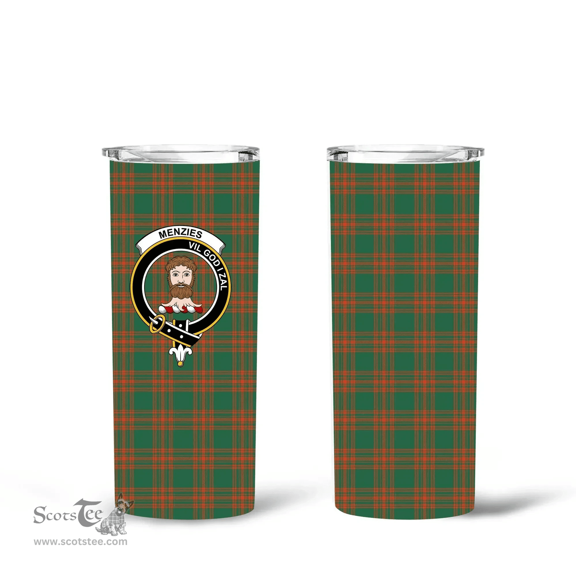 Scottish MENZIES GREEN ANCIENT Clan Tartan Tumbler - Tall Glitter Tumbler Scottish Plaid Tartan Plaid