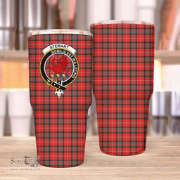 Scottish Stewart (Stuart) of Bute Clan Tartan Tumbler - Stainless Steel Glitter Tumbler Scottish Plaid Tartan Plaid