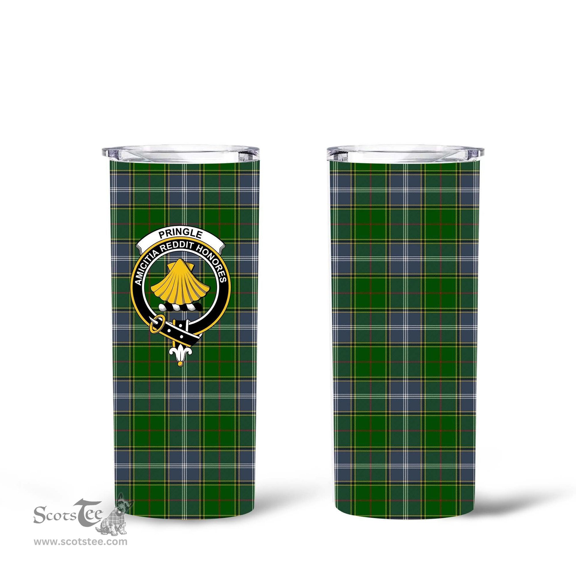Scottish Pringle Clan Tartan Tumbler - Tall Glitter Tumbler Scottish Plaid Tartan Plaid