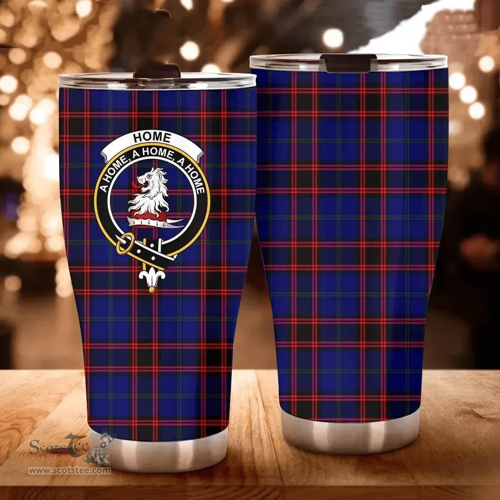 Scottish Home (or Hume) Clan Tartan Tumbler - Curved Glitter Tumbler Scottish Plaid Tartan Plaid