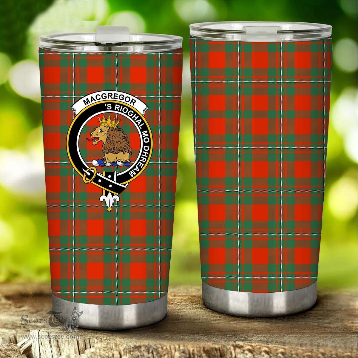 Scottish MacGregor Clan Tartan Tumbler - Stainless Steel Glitter Tumbler Scottish Plaid Tartan Plaid