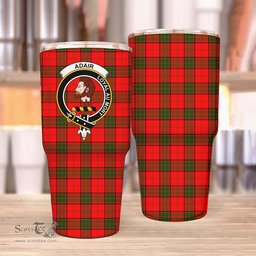 Scottish Adair Clan Tartan Tumbler - Stainless Steel Glitter Tumbler Scottish Plaid Tartan Plaid