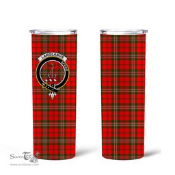 Scottish Langlands Clan Tartan Tumbler - Tall Glitter Tumbler Scottish Plaid Tartan Plaid