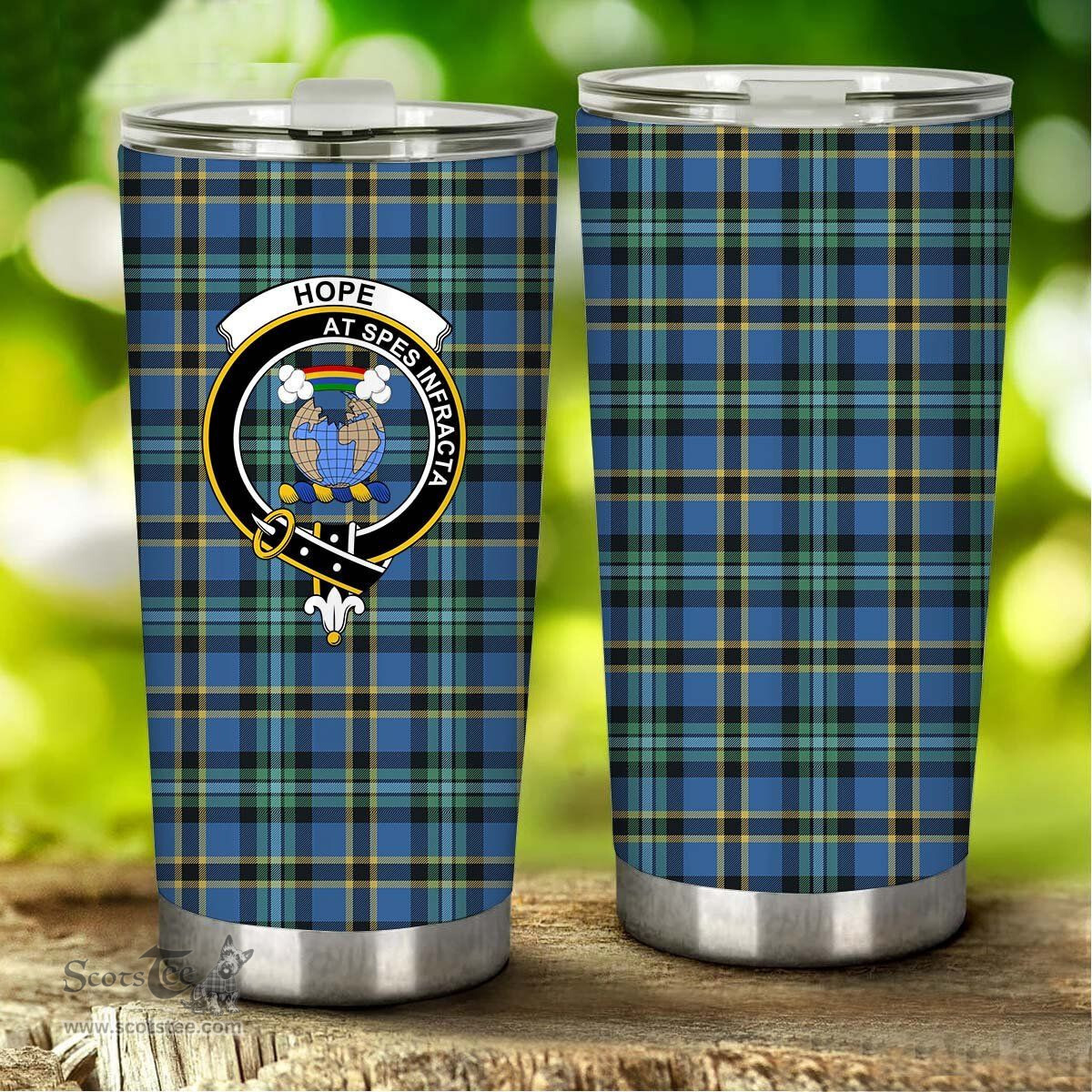 Scottish Hope Clan Tartan Tumbler - Stainless Steel Glitter Tumbler Scottish Plaid Tartan Plaid