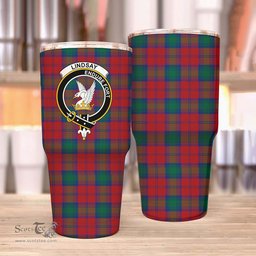 Scottish Lindsay Clan Tartan Tumbler - Stainless Steel Glitter Tumbler Scottish Plaid Tartan Plaid