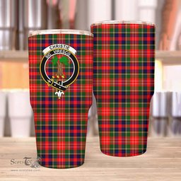Scottish Christie Clan Tartan Tumbler - Stainless Steel Glitter Tumbler Scottish Plaid Tartan Plaid