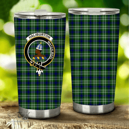 Scottish Haliburton Clan Tartan Tumbler - Stainless Steel Glitter Tumbler Scottish Plaid Tartan Plaid