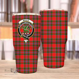 Scottish Maule Clan Tartan Tumbler - Stainless Steel Glitter Tumbler Scottish Plaid Tartan Plaid