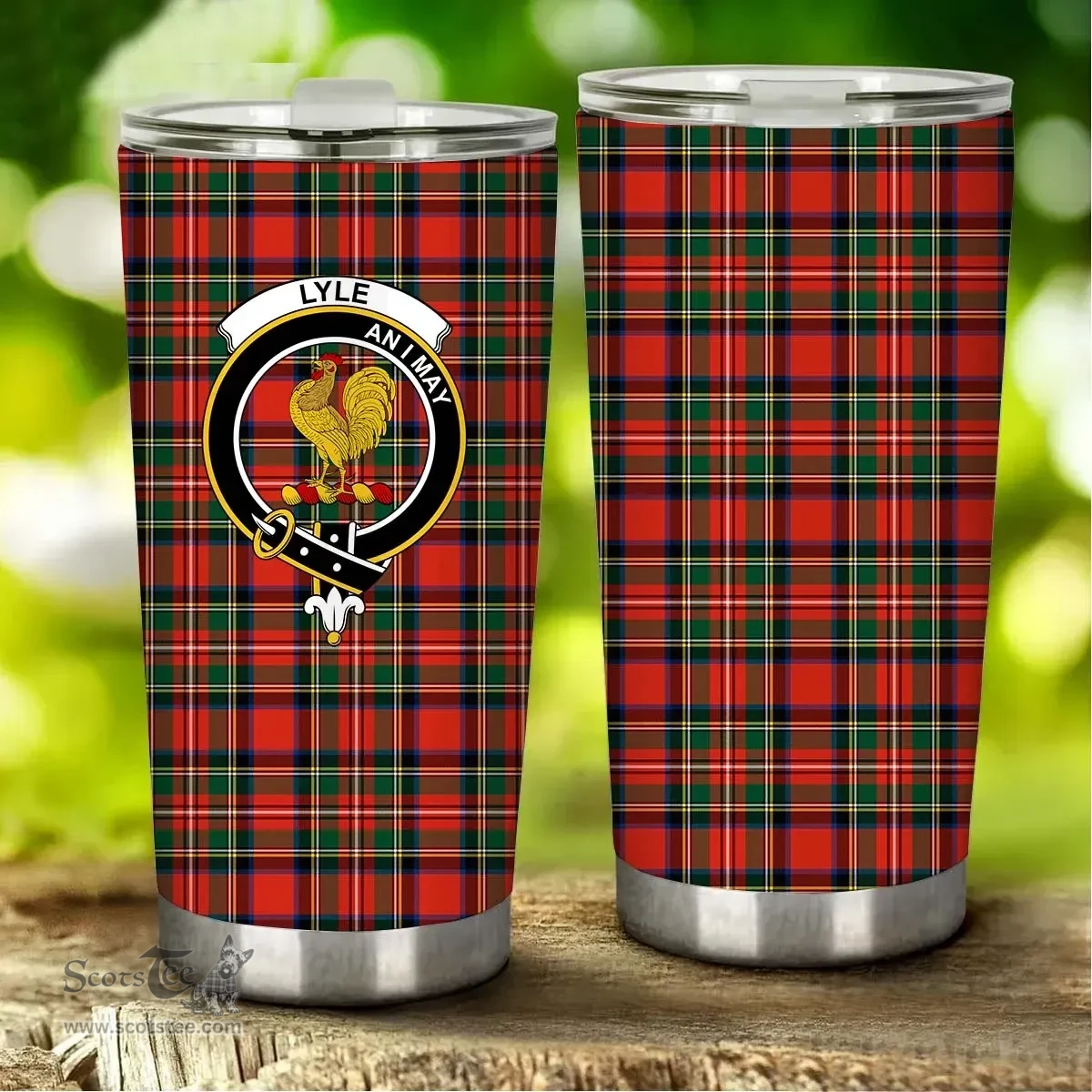 Scottish Lyle Clan Tartan Tumbler - Stainless Steel Glitter Tumbler Scottish Plaid Tartan Plaid