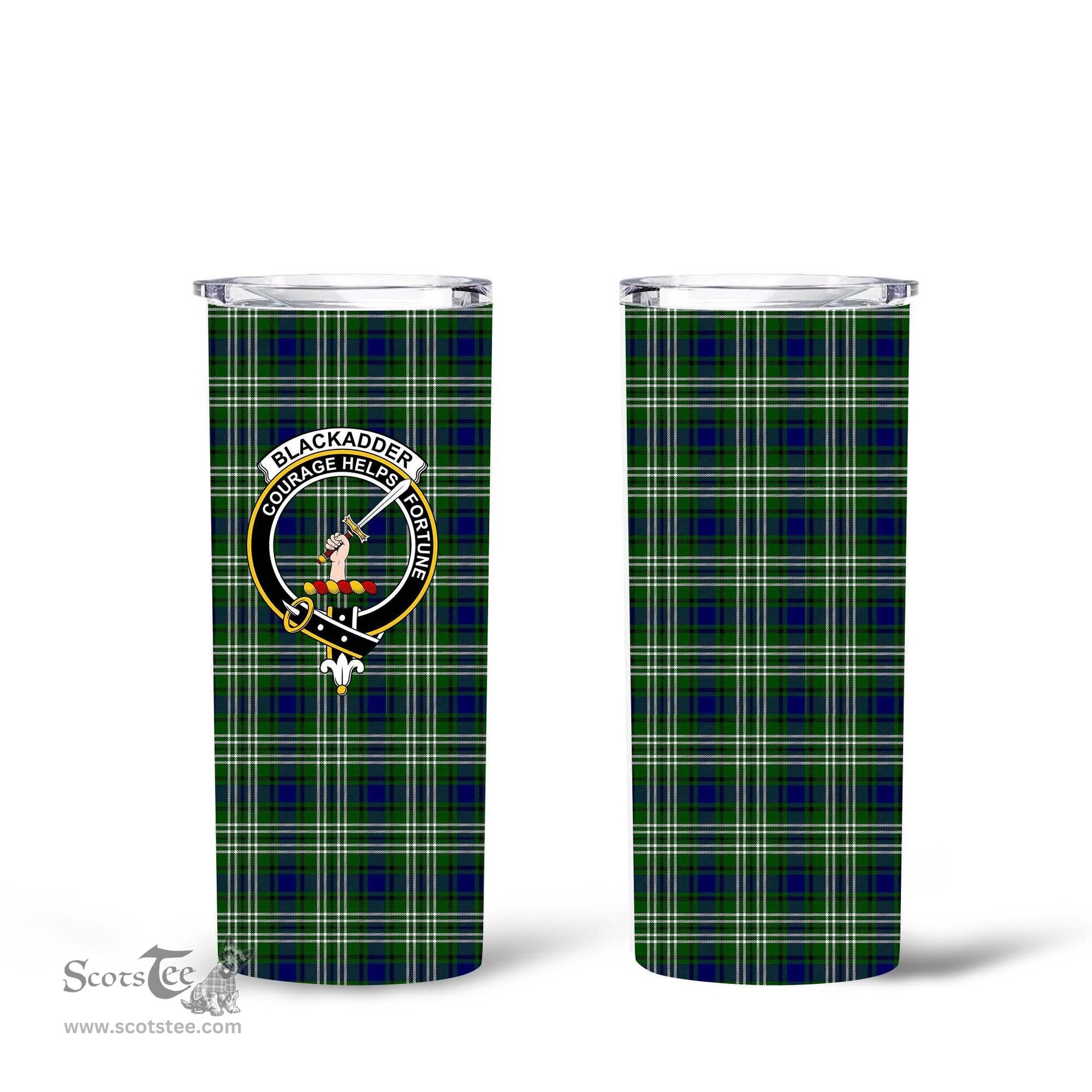 Scottish Blackadder Clan Tartan Tumbler - Tall Glitter Tumbler Scottish Plaid Tartan Plaid