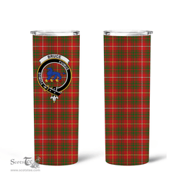 Scottish Bruce Clan Tartan Tumbler - Tall Glitter Tumbler Scottish Plaid Tartan Plaid