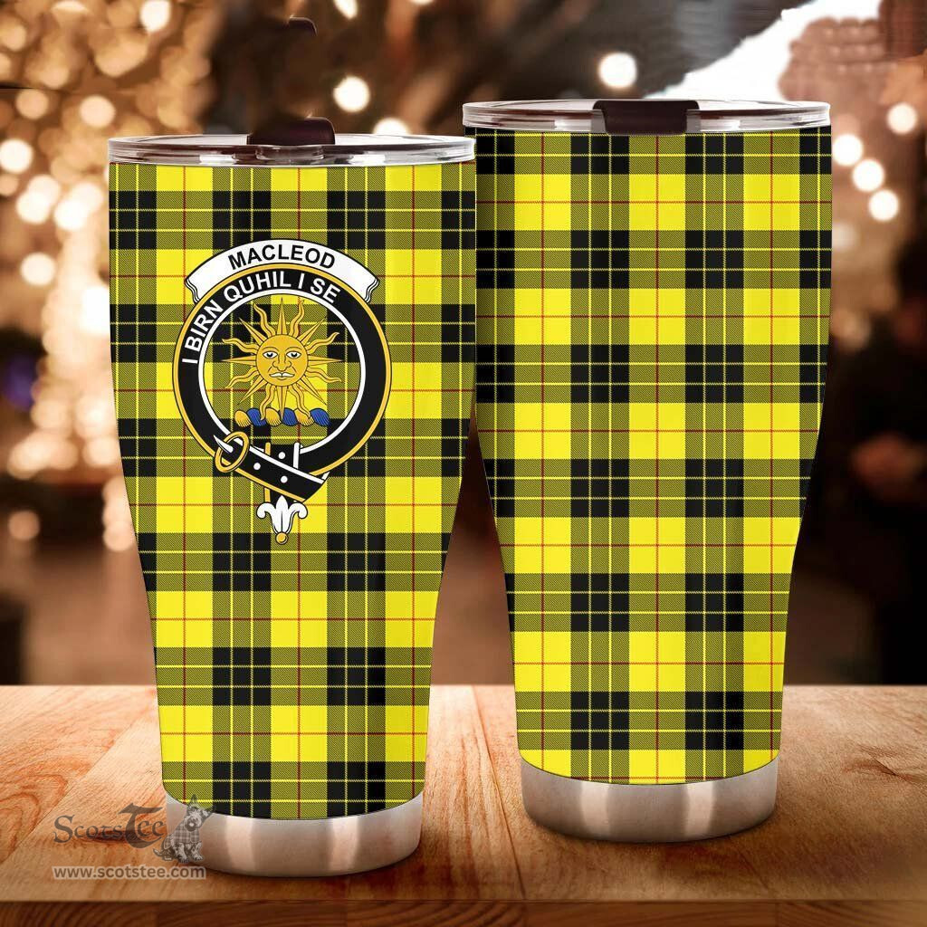 Scottish MacLeod of Lewis Clan Tartan Tumbler - Curved Glitter Tumbler Scottish Plaid Tartan Plaid