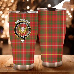Scottish Carruthers Clan Tartan Tumbler - Curved Glitter Tumbler Scottish Plaid Tartan Plaid