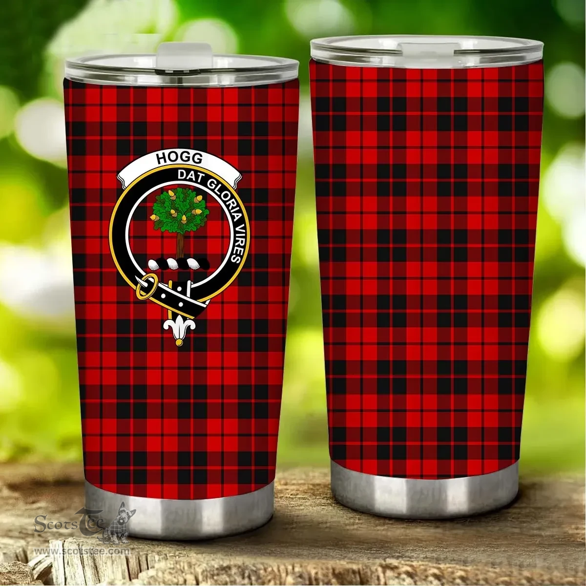 Scottish Hogg (or Hog) Clan Tartan Tumbler - Stainless Steel Glitter Tumbler Scottish Plaid Tartan Plaid