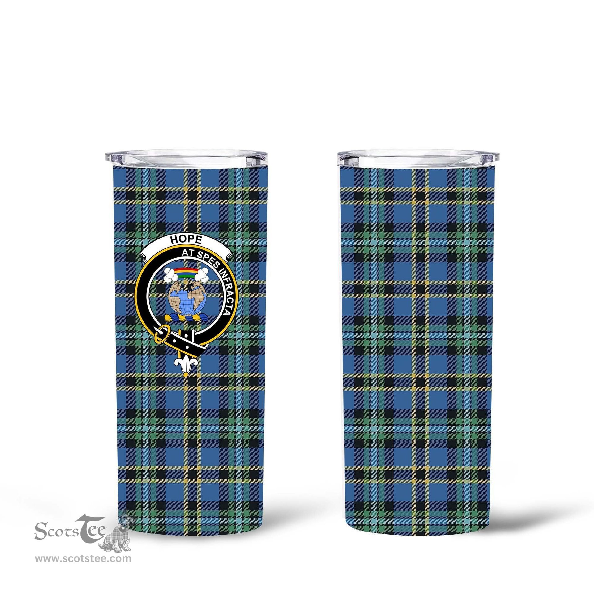 Scottish Hope Clan Tartan Tumbler - Tall Glitter Tumbler Scottish Plaid Tartan Plaid