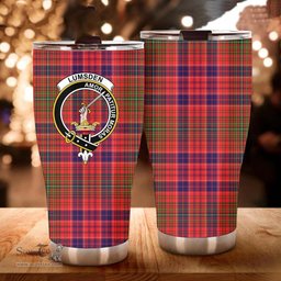 Scottish Lumsden Clan Tartan Tumbler - Curved Glitter Tumbler Scottish Plaid Tartan Plaid