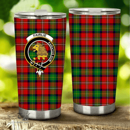 Scottish Fairlie Clan Tartan Tumbler - Stainless Steel Glitter Tumbler Scottish Plaid Tartan Plaid
