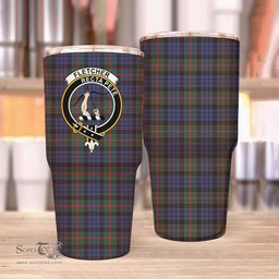 Scottish Fletcher Clan Tartan Tumbler - Stainless Steel Glitter Tumbler Scottish Plaid Tartan Plaid