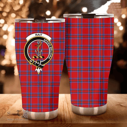 Scottish Rait Clan Tartan Tumbler - Curved Glitter Tumbler Scottish Plaid Tartan Plaid