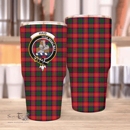 Scottish Haig Clan Tartan Tumbler - Stainless Steel Glitter Tumbler Scottish Plaid Tartan Plaid