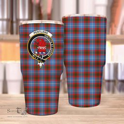Scottish Pentland Clan Tartan Tumbler - Stainless Steel Glitter Tumbler Scottish Plaid Tartan Plaid