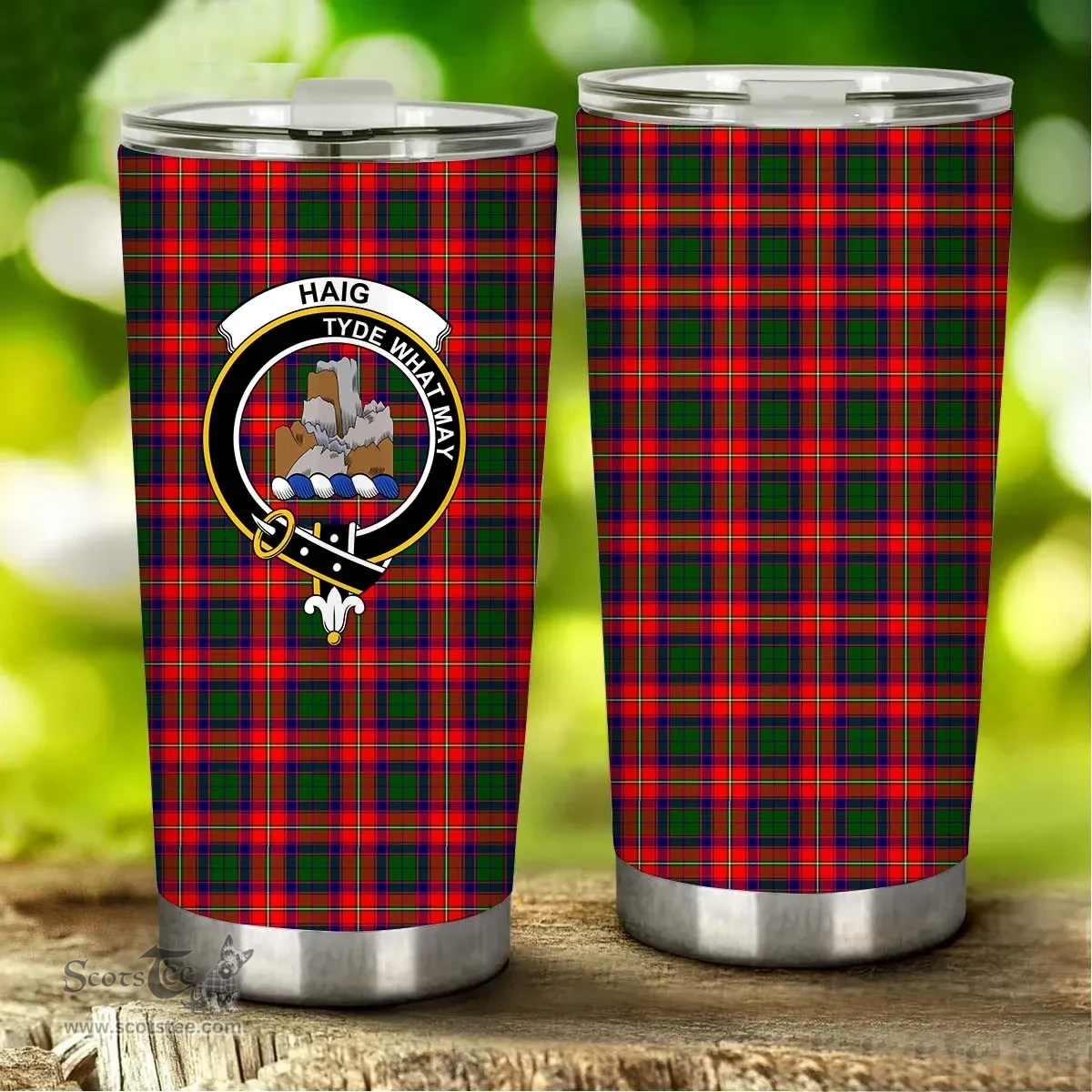 Scottish Haig Clan Tartan Tumbler - Stainless Steel Glitter Tumbler Scottish Plaid Tartan Plaid