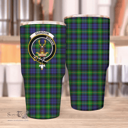 Scottish Gordon Clan Tartan Tumbler - Stainless Steel Glitter Tumbler Scottish Plaid Tartan Plaid
