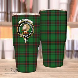 Scottish Kirkaldy Clan Tartan Tumbler - Stainless Steel Glitter Tumbler Scottish Plaid Tartan Plaid