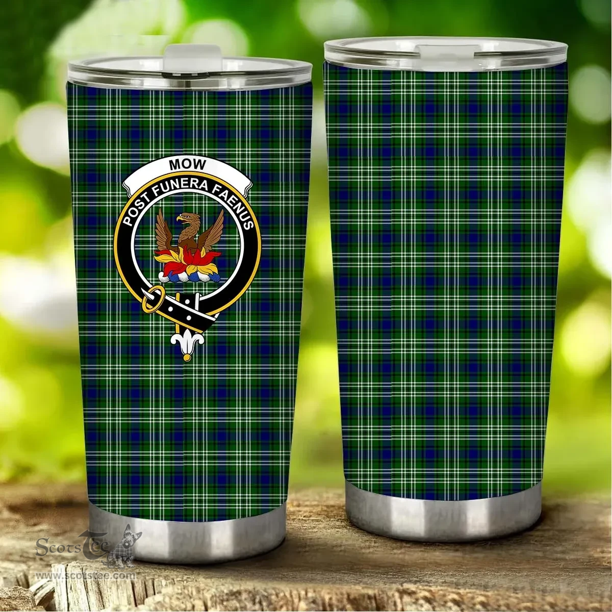 Scottish Mow Clan Tartan Tumbler - Stainless Steel Glitter Tumbler Scottish Plaid Tartan Plaid