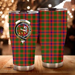 Scottish Skene Clan Tartan Tumbler - Curved Glitter Tumbler Scottish Plaid Tartan Plaid
