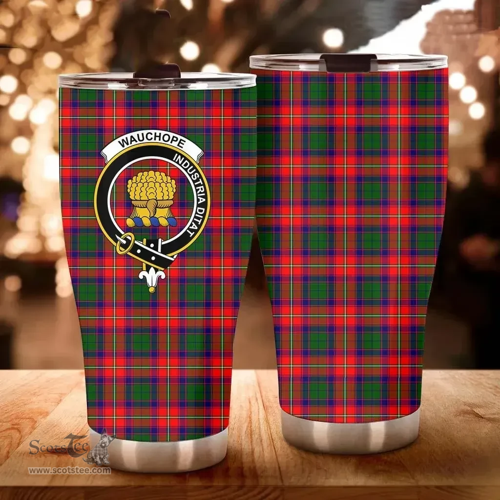 Scottish Wauchope (or Waugh) Clan Tartan Tumbler - Curved Glitter Tumbler Scottish Plaid Tartan Plaid