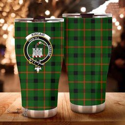 Scottish Kincaid Clan Tartan Tumbler - Curved Glitter Tumbler Scottish Plaid Tartan Plaid