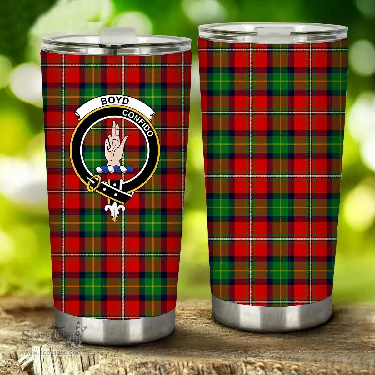Scottish Boyd Clan Tartan Tumbler - Stainless Steel Glitter Tumbler Scottish Plaid Tartan Plaid