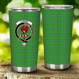 Scottish Currie or Curry Clan Tartan Tumbler - Stainless Steel Glitter Tumbler Scottish Plaid Tartan Plaid