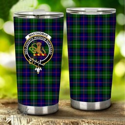 Scottish MacThomas Clan Tartan Tumbler - Stainless Steel Glitter Tumbler Scottish Plaid Tartan Plaid