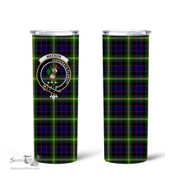 Scottish Watson Clan Tartan Tumbler - Tall Glitter Tumbler Scottish Plaid Tartan Plaid