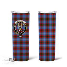 Scottish Preston Clan Tartan Tumbler - Tall Glitter Tumbler Scottish Plaid Tartan Plaid