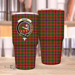 Scottish Skene Clan Tartan Tumbler - Stainless Steel Glitter Tumbler Scottish Plaid Tartan Plaid