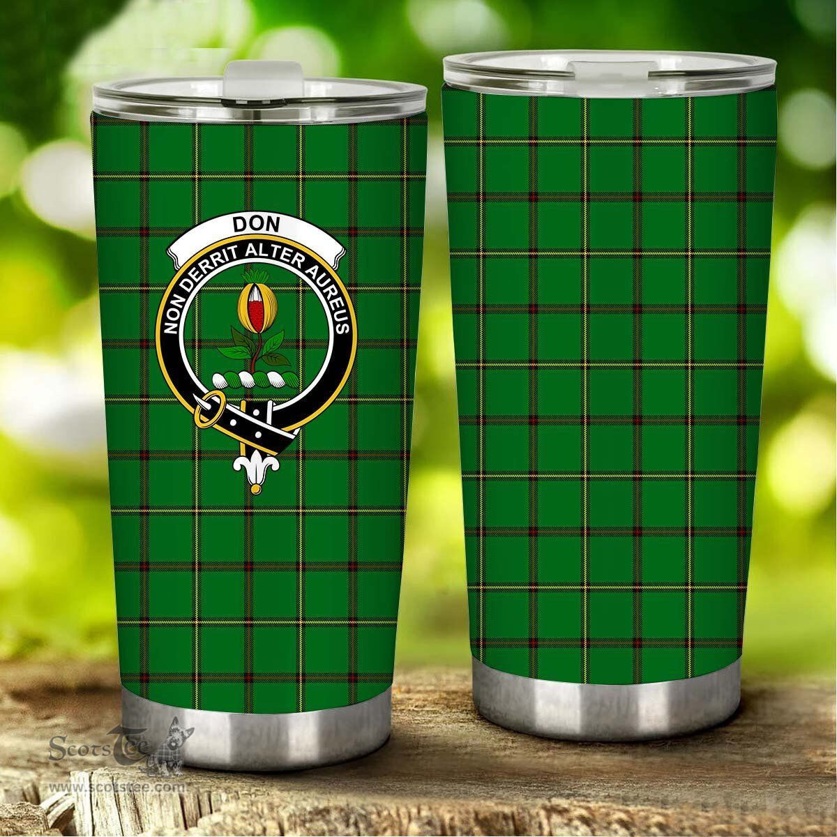 Scottish Don Clan Tartan Tumbler - Stainless Steel Glitter Tumbler Scottish Plaid Tartan Plaid