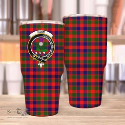 Scottish Gow (of Skeoch) Clan Tartan Tumbler - Stainless Steel Glitter Tumbler Scottish Plaid Tartan Plaid